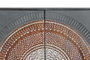 Giner y Colomer Buffet Vitrine en Bois de Mango et Métal 2 Portes avec 3 Étagères - Patins Gris et Marron 142x107x40 cm